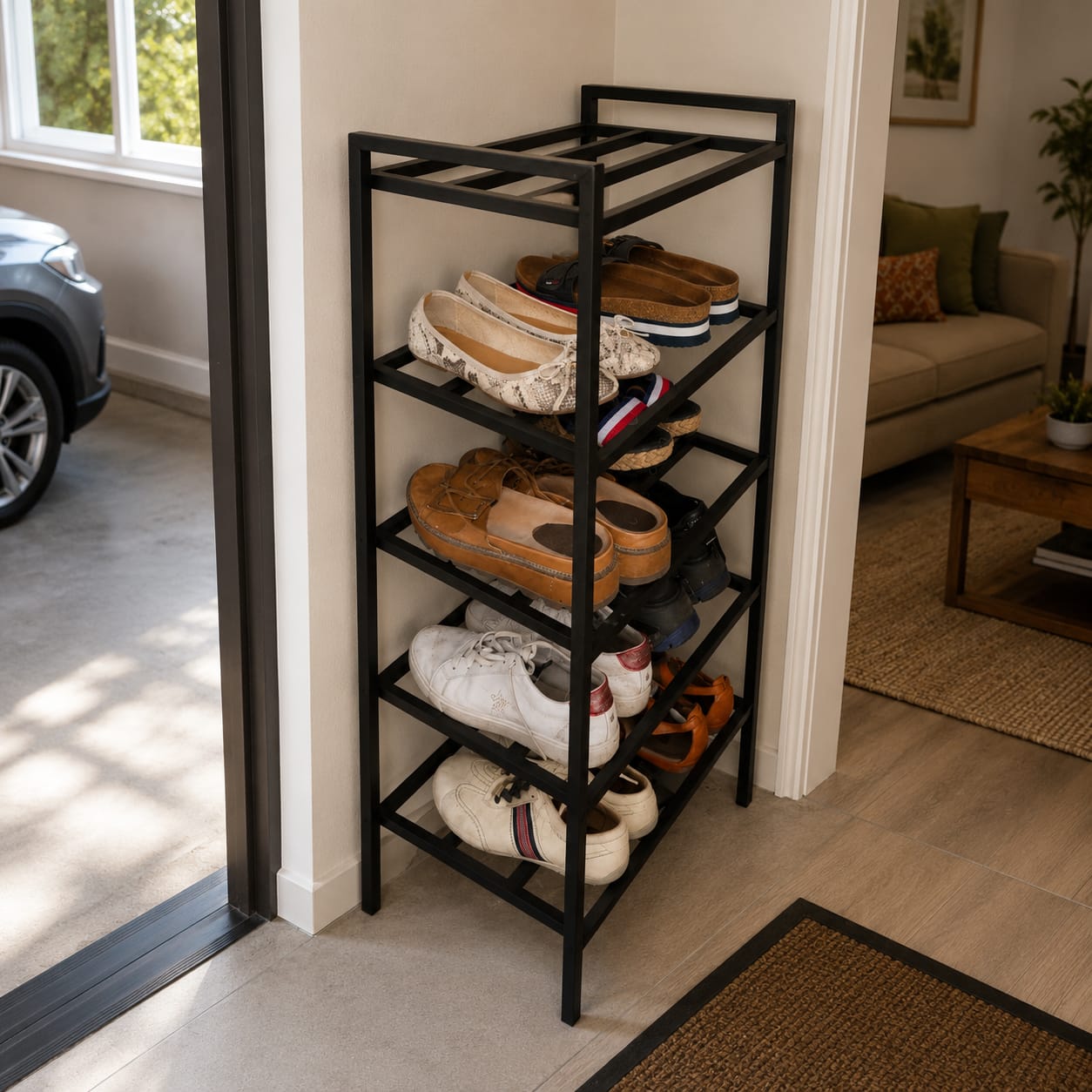 5-Tier Metal Shoe Rack Organizer