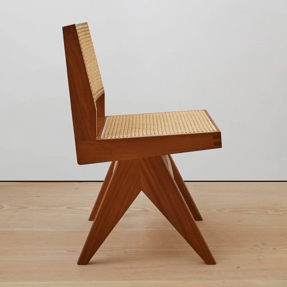Premium Solid Wood & Natural Rattan Dining Chair | Handcrafted Modern Accent Chair