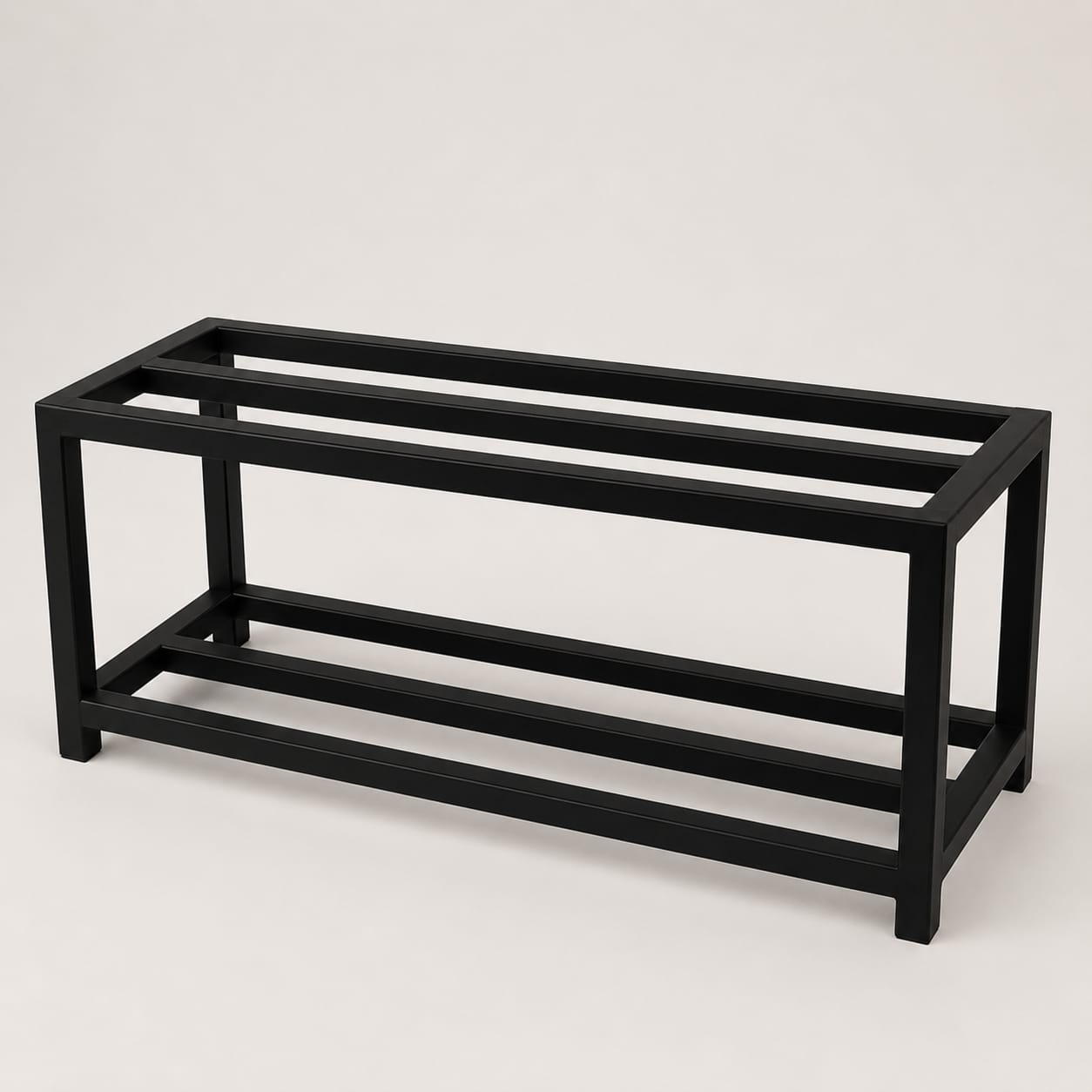 Modern Industrial 2-Tier Metal Shoe Rack Bench